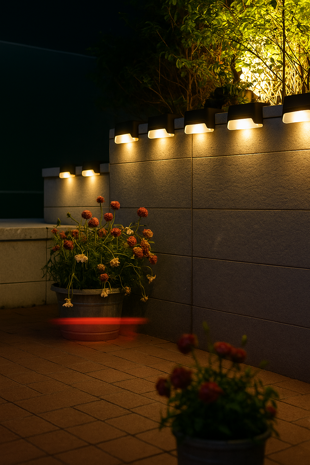 Kit Arandela Solar Balizadora LED IP65 para Escadas e Muros