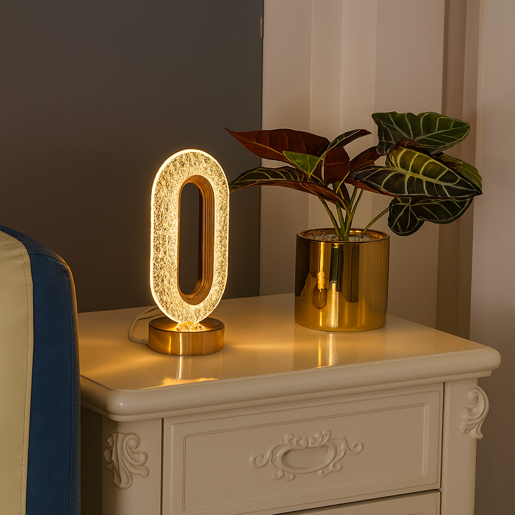 Luminária Touch de Cabeceira em Cristal com 3 Tons de Luz