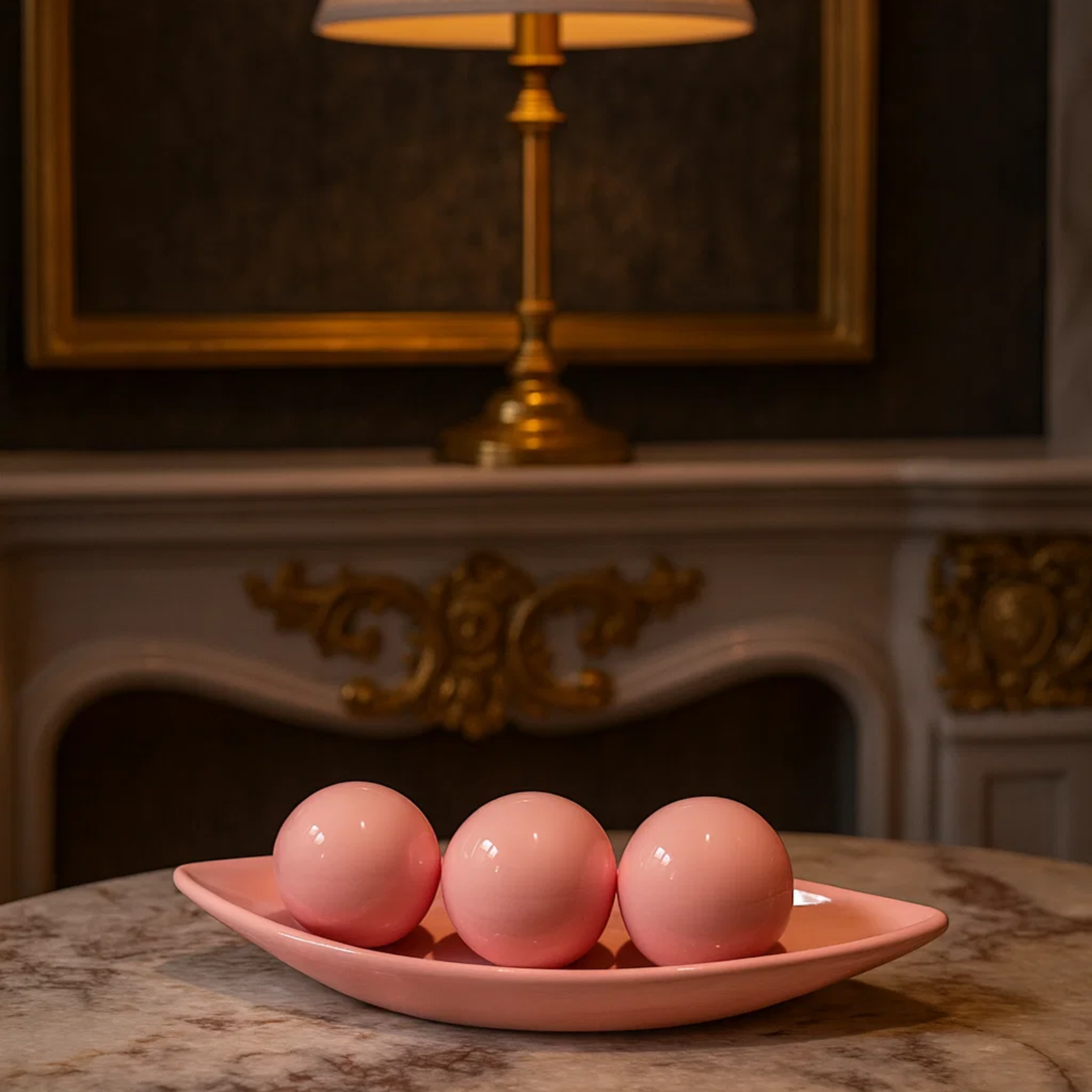 Kit 3 Esferas Decorativas Centro de Mesa em Cerâmica Premium