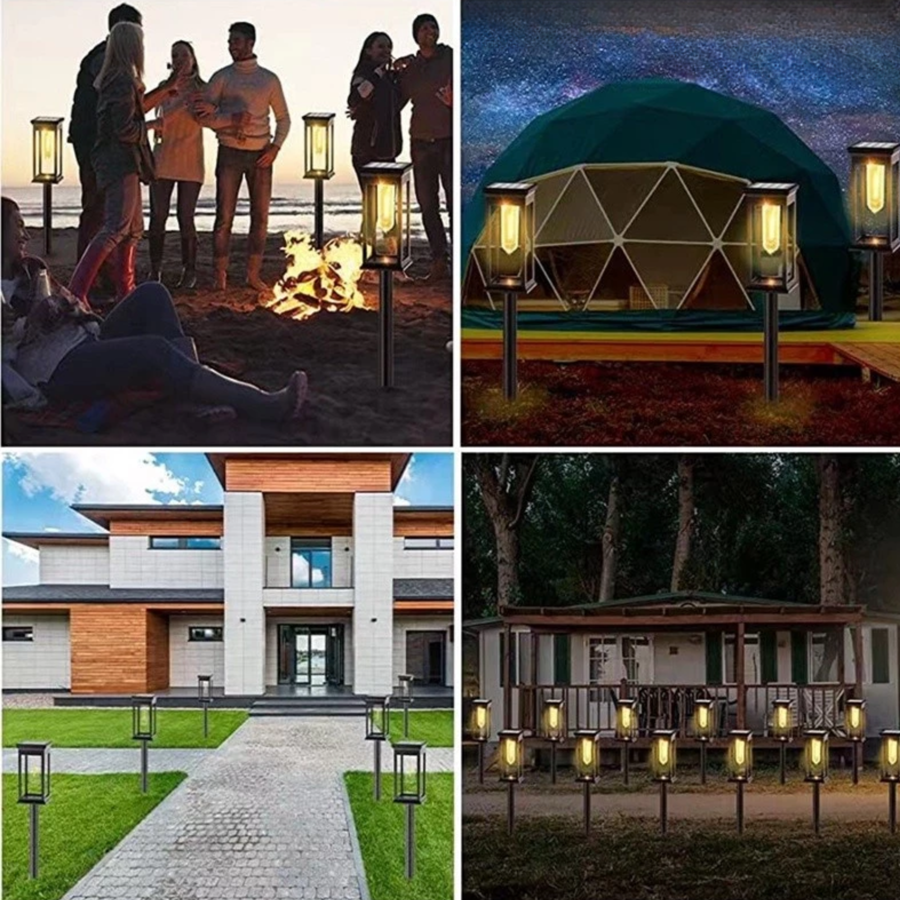 Kit Luminária Solar de Gramado LED Efeito Tungstênio Decorativo