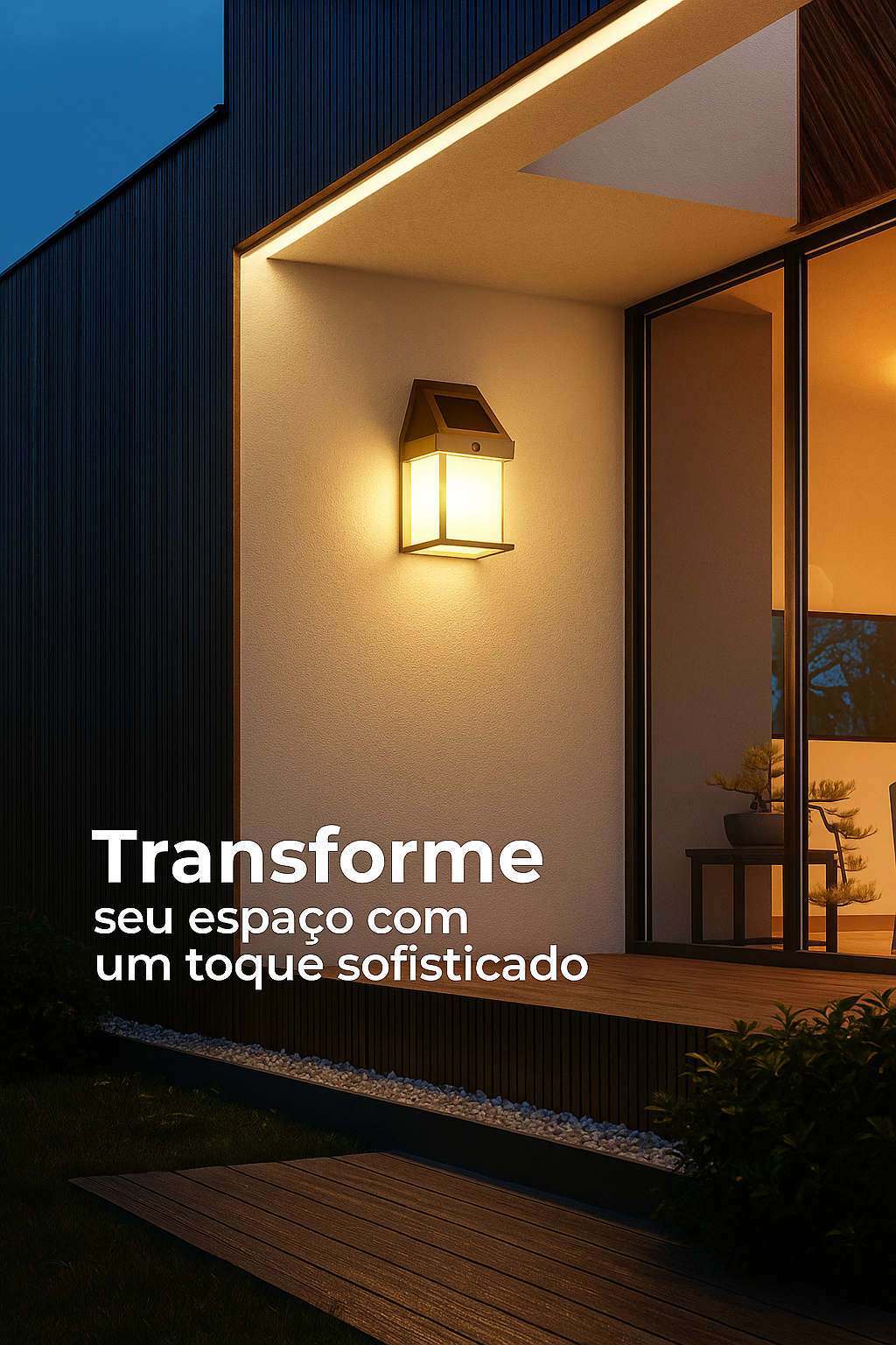 Kit Arandela Solar Externa Vintage com Sensor de Movimento