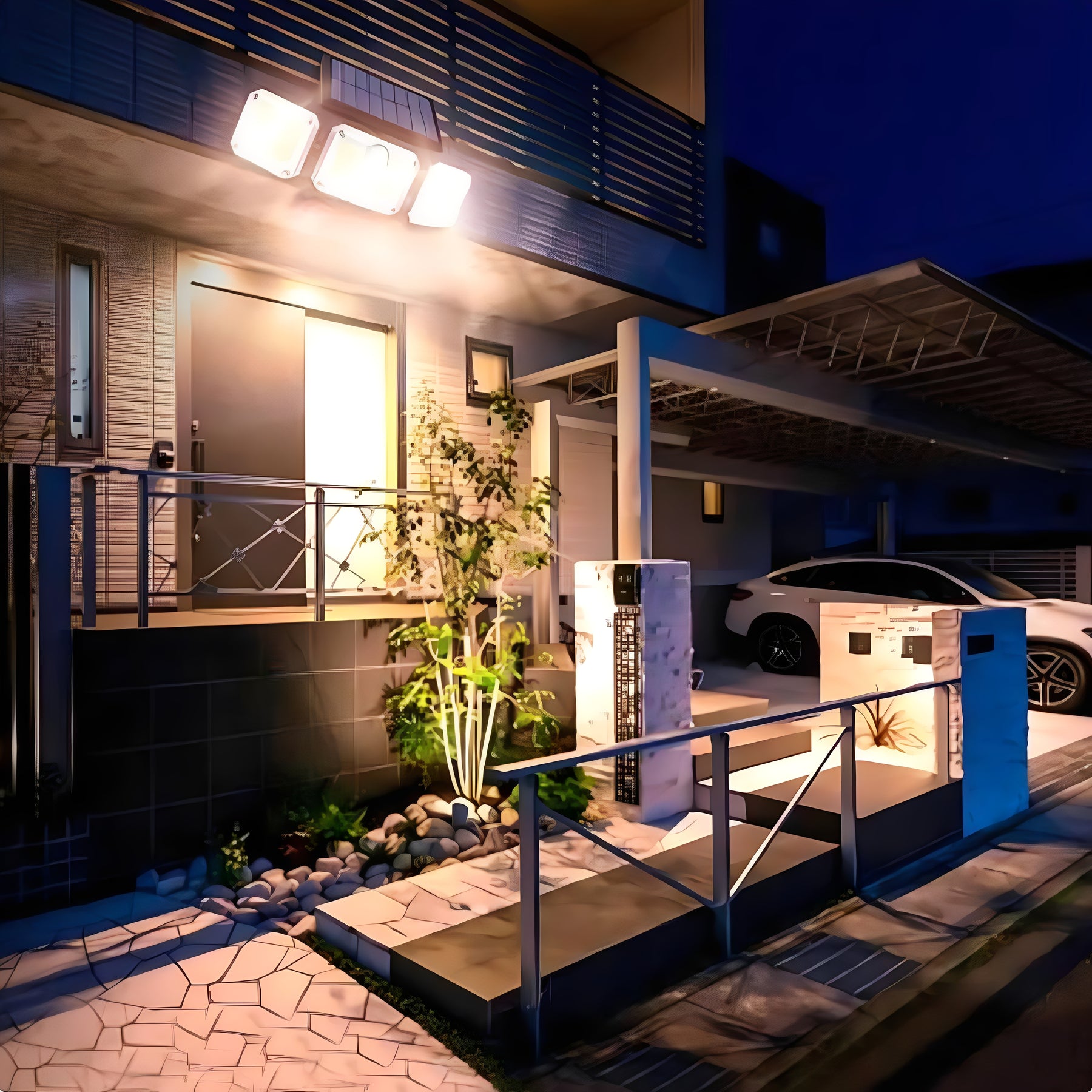 Refletor Solar COB com Sensor de Presença IP65 para Parede