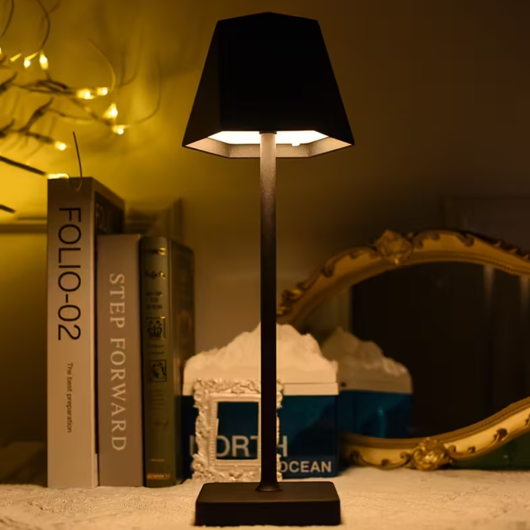 Kit 2 Luminárias LED Touch Geométricas Sem Fio Recarregáveis