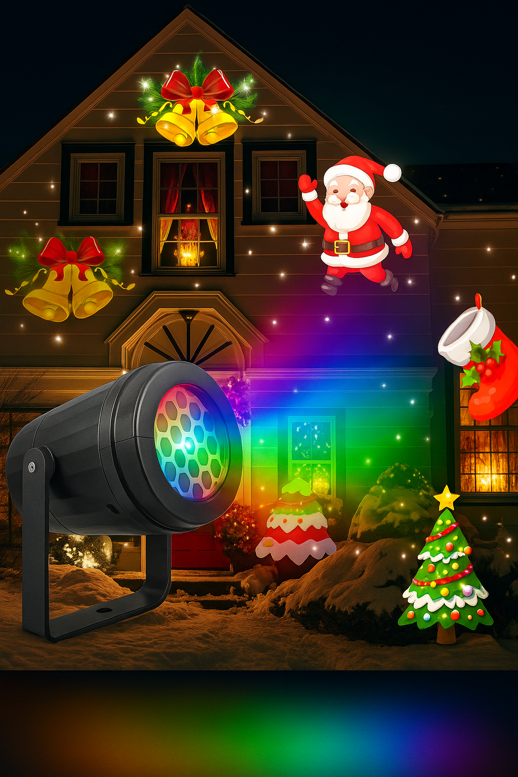 Projetor LED Natalino Portátil 16 Desenhos 3d Bivolt