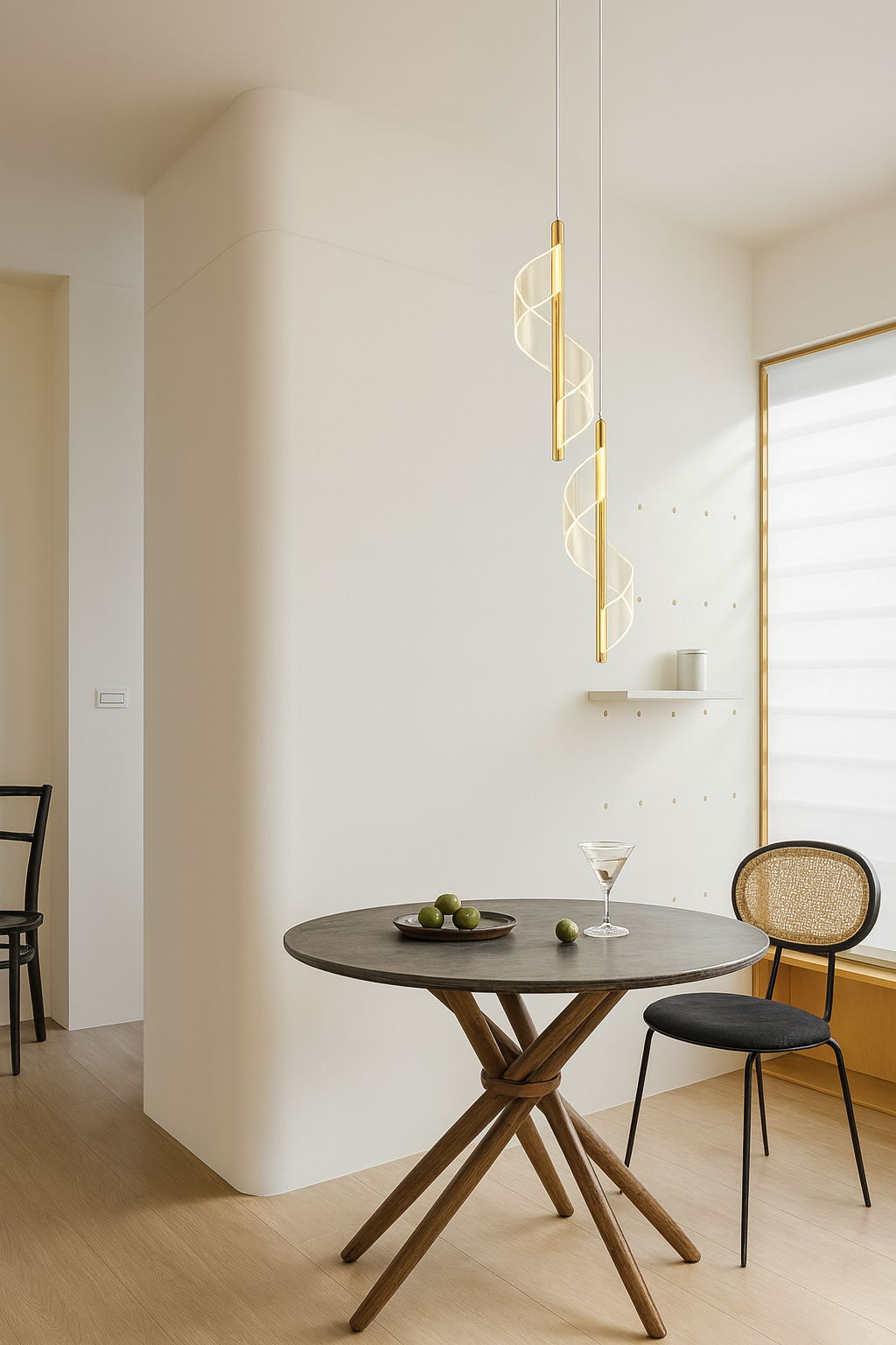 Luminária Pendente LED Minimalista Aspiral Duplo 3 Tons de Luz