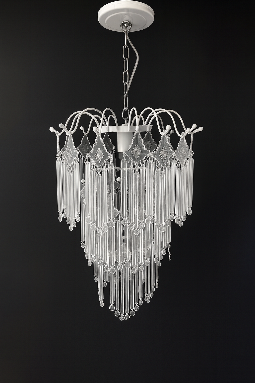 Lustre Cristal Acrílico Design Cascata de Hastes em Camadas