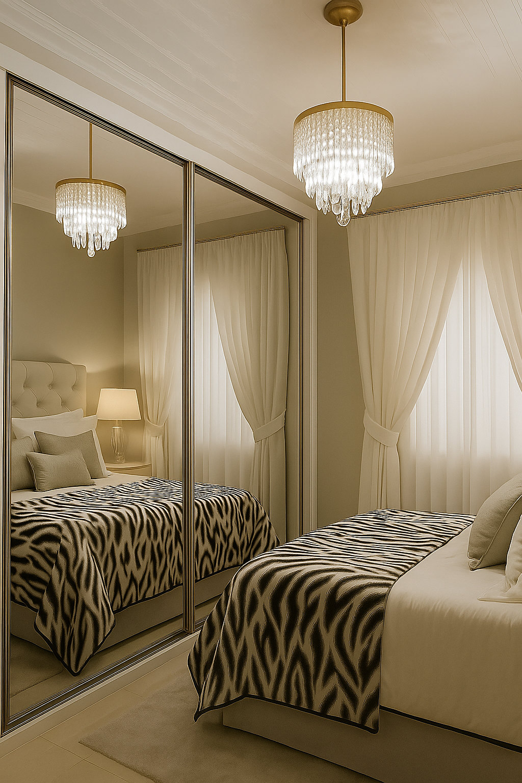 Lustre Pendente em Cobre com Cristais Acrílicos Sofisticados