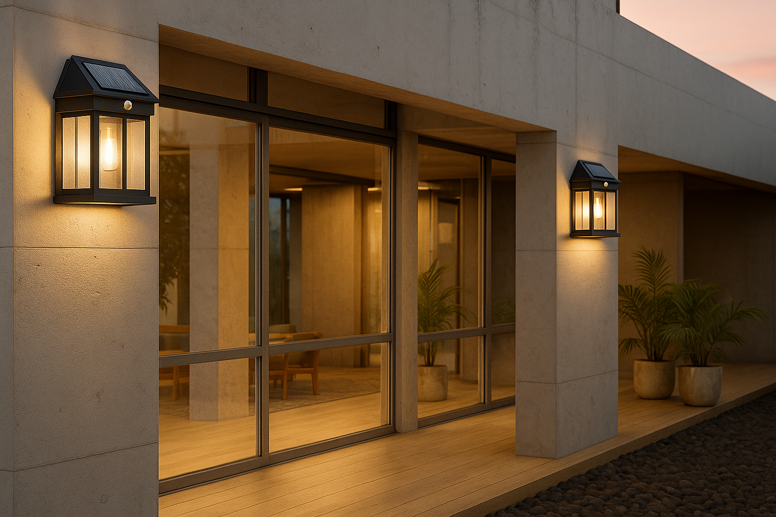 Kit Arandela Solar Externa Vintage com Sensor de Movimento