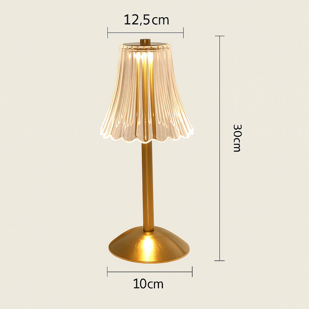 Luminária Recarregável Led Dourada de Mesa Sem Fio 3 Cores Touch