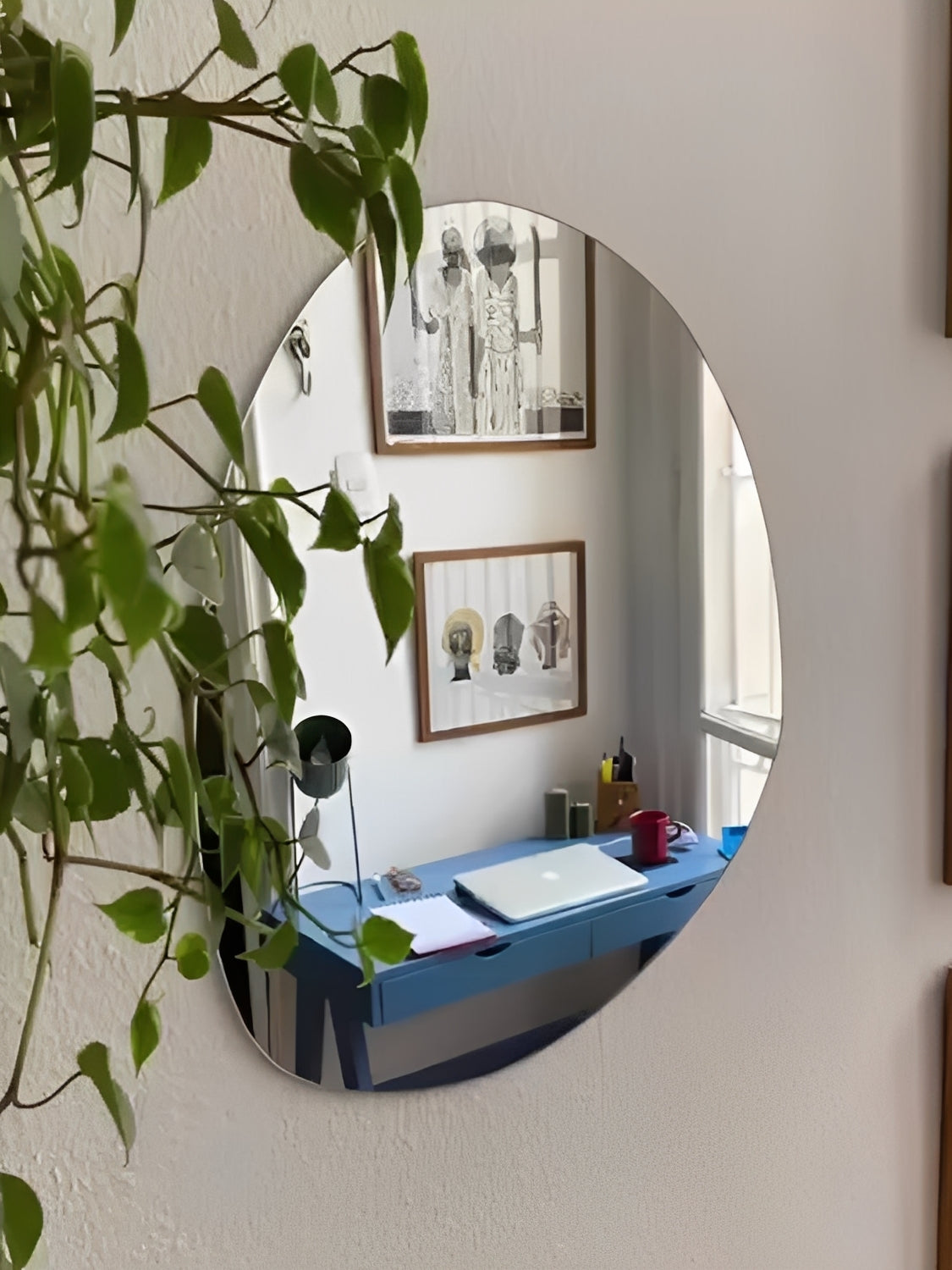 Espelho Redondo Lapidado de Vidro para Decoração Moderna