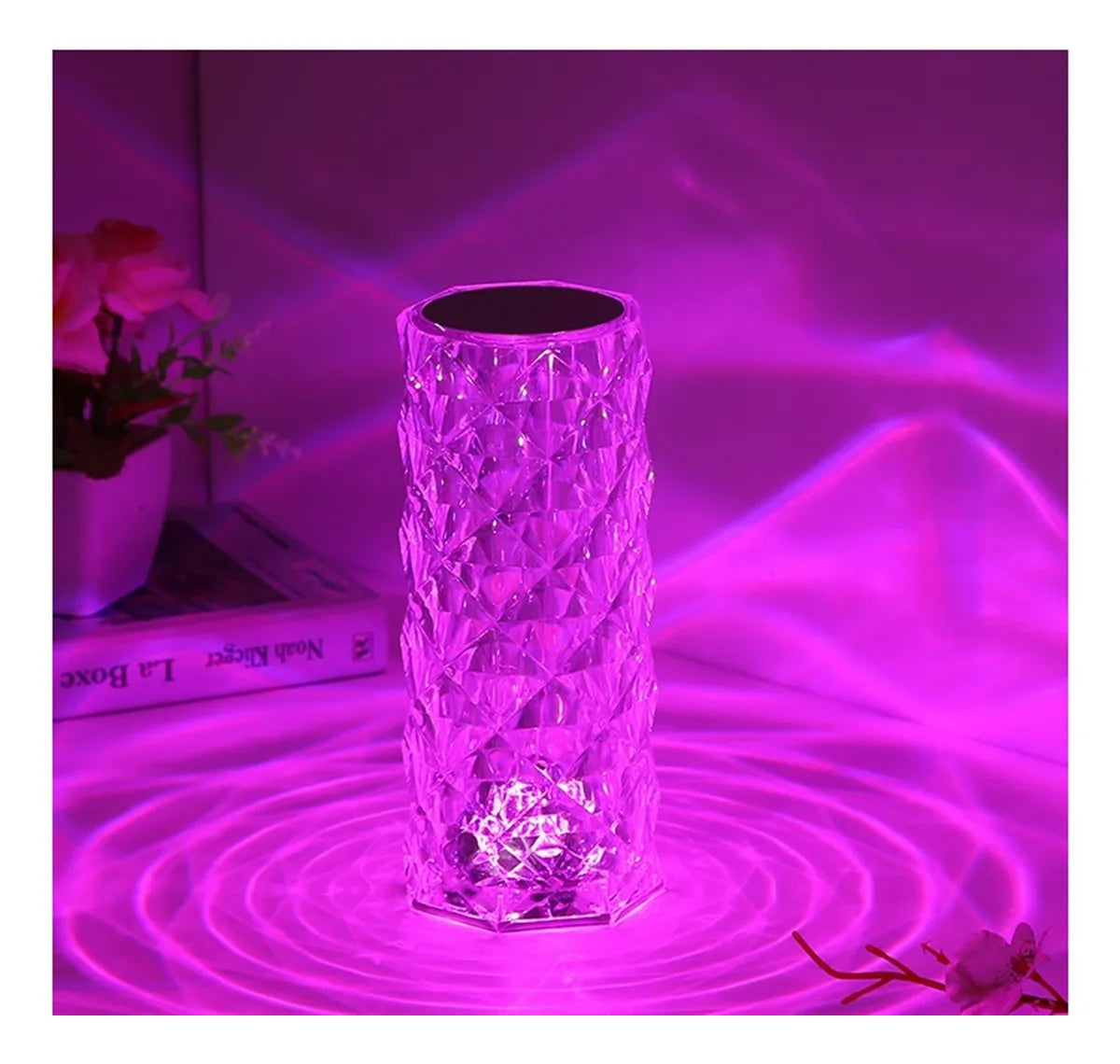 Luminária Cristal LED com 16 Cores e Controle de Toque