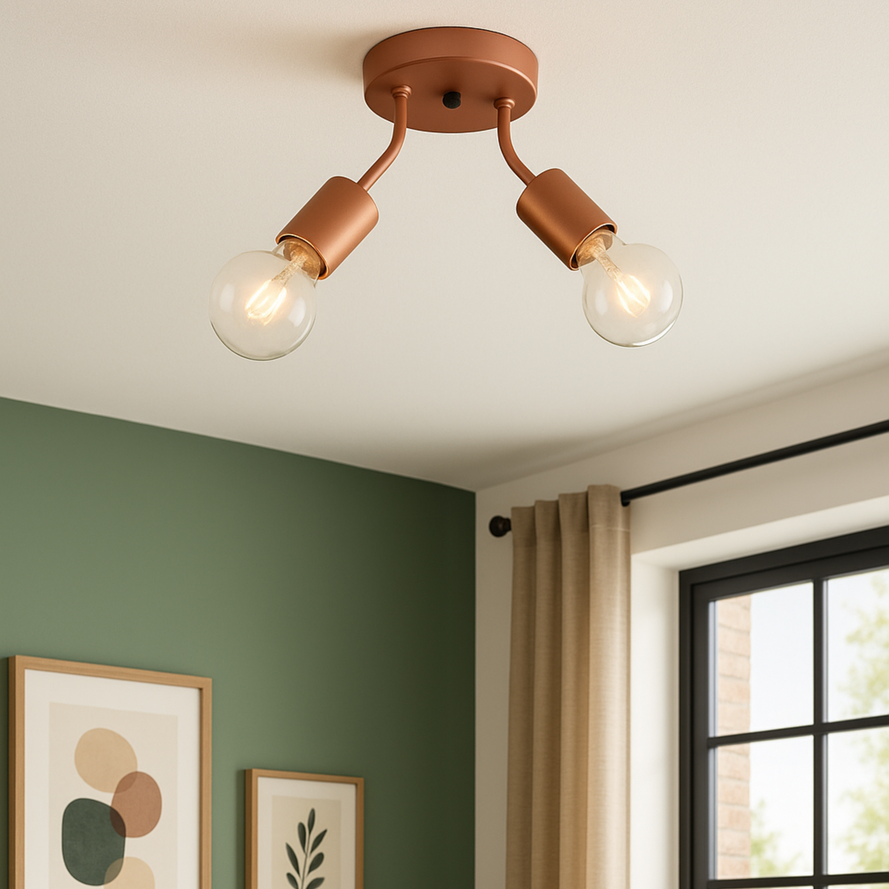 Luminária Spot Dupla de Teto e Parede Retrô Direcionável