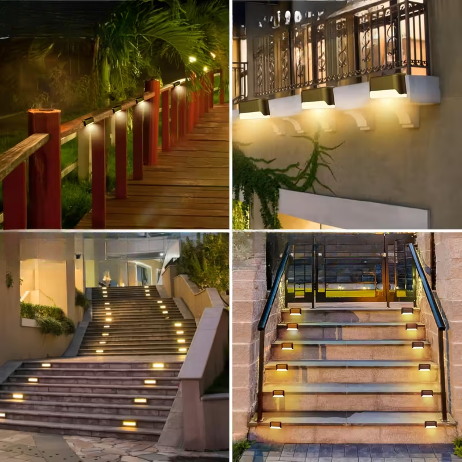 Kit Arandela Solar Balizadora LED IP65 para Escadas e Muros