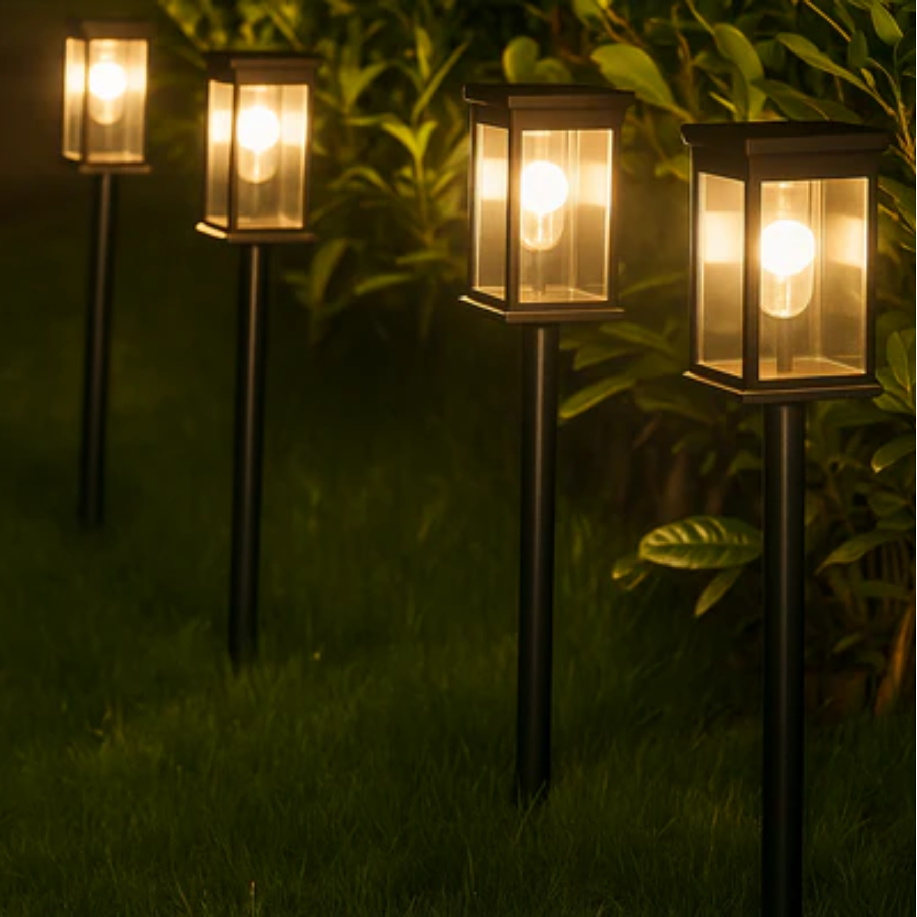 Kit Luminária Solar de Gramado LED Efeito Tungstênio Decorativo