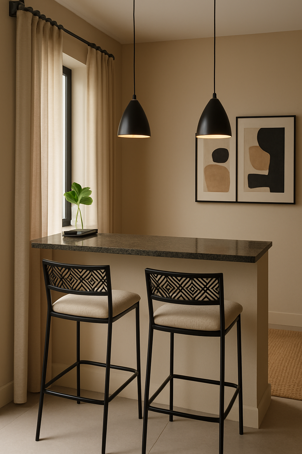 Kit Luminária Pendente Cônica Moderna Ajustável Preto Fosco