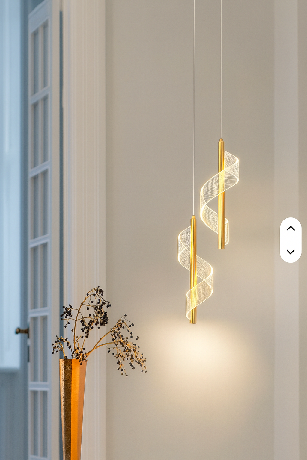 Luminária Pendente LED Minimalista Aspiral Duplo 3 Tons de Luz