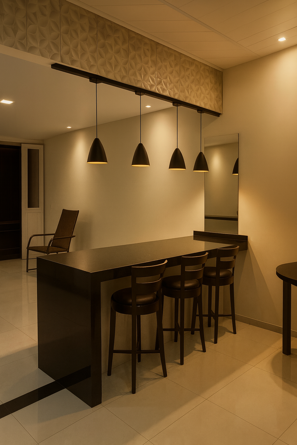 Kit Luminária Pendente Cônica Moderna Ajustável Preto Fosco