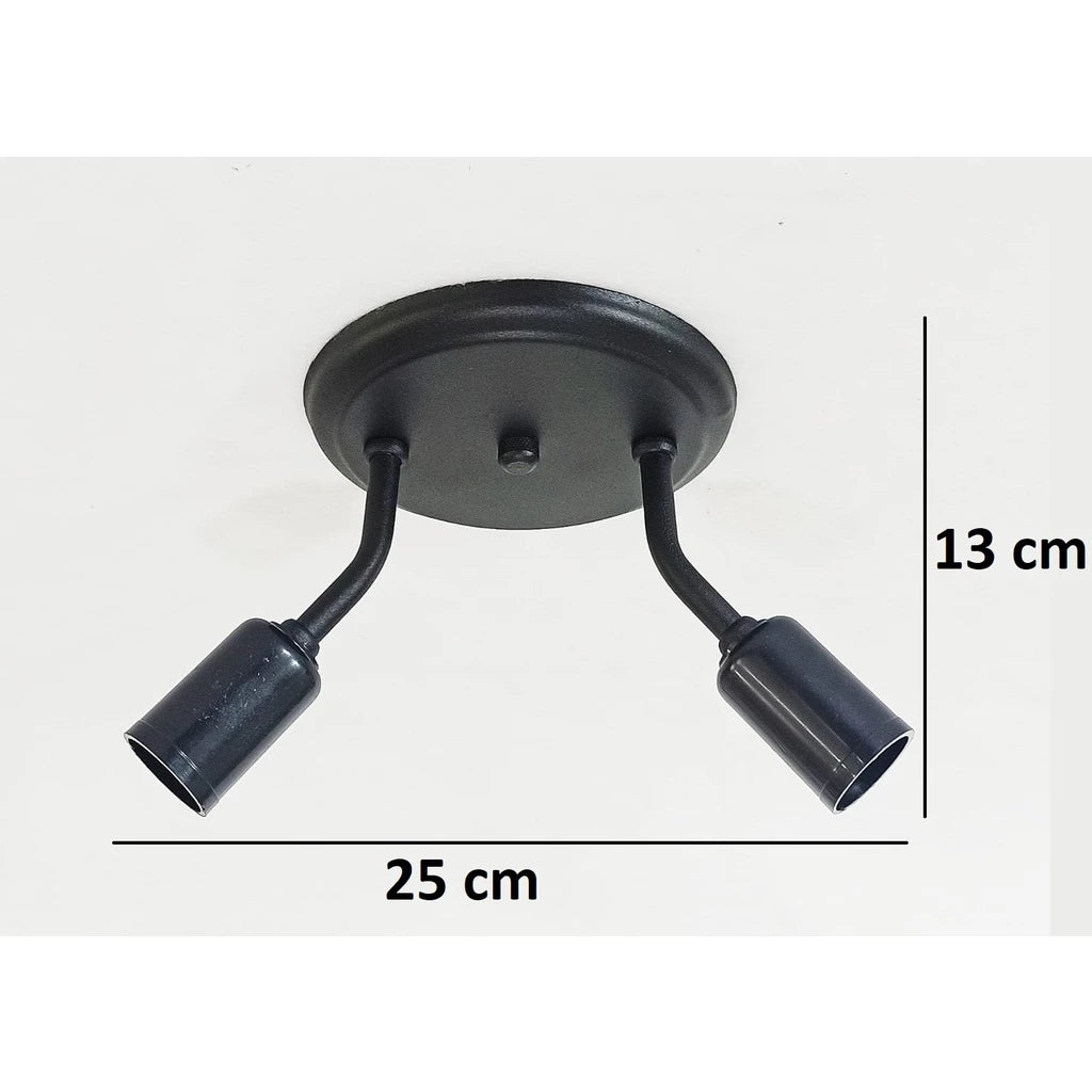 Lustre De Teto/Parede Industrial - Arandela/Plafon Duplo Retrô Clean