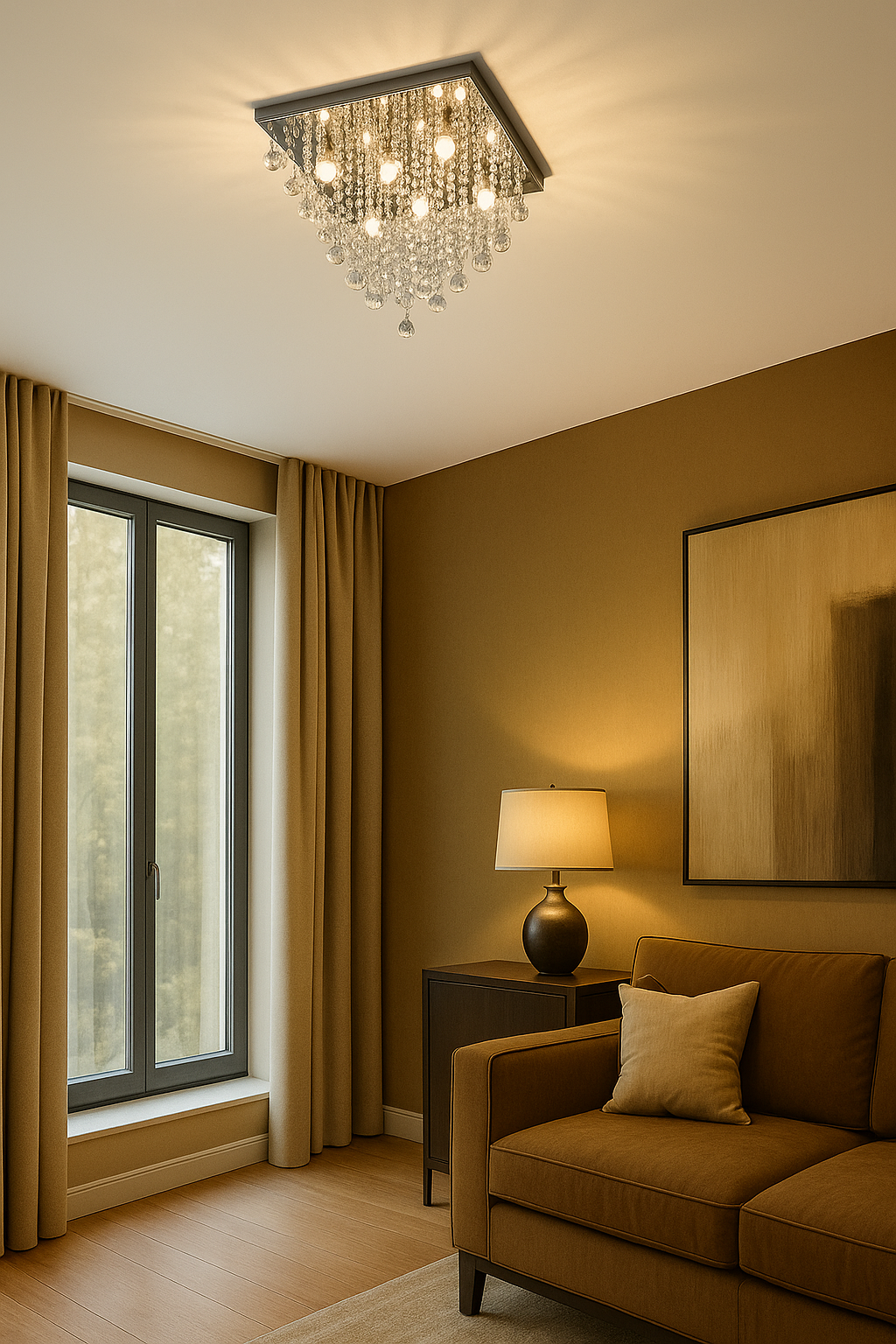 Lustre em Cristal Acrílico com LEDS Efeito Cascata