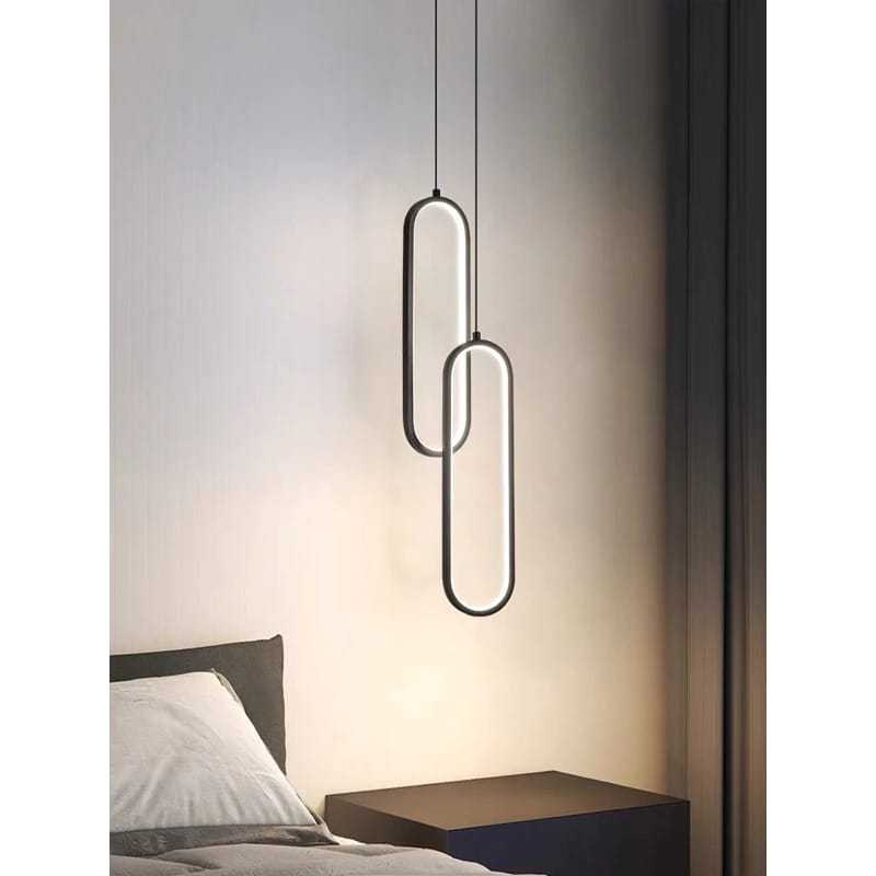 KIT 2 PCS Pendente Moderna Light para o quarto pendurada lâmpadas iluminação anel, alumínio luminária Sala MT255
