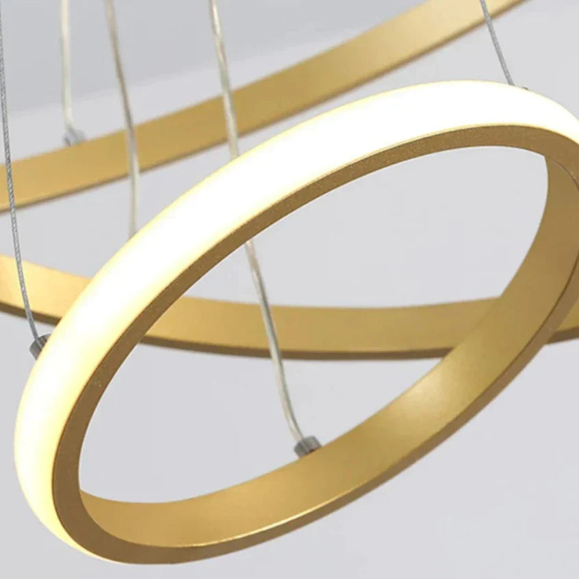 Lustre Nórdico LED Triplo Círculo com 3 Temperaturas de Luz