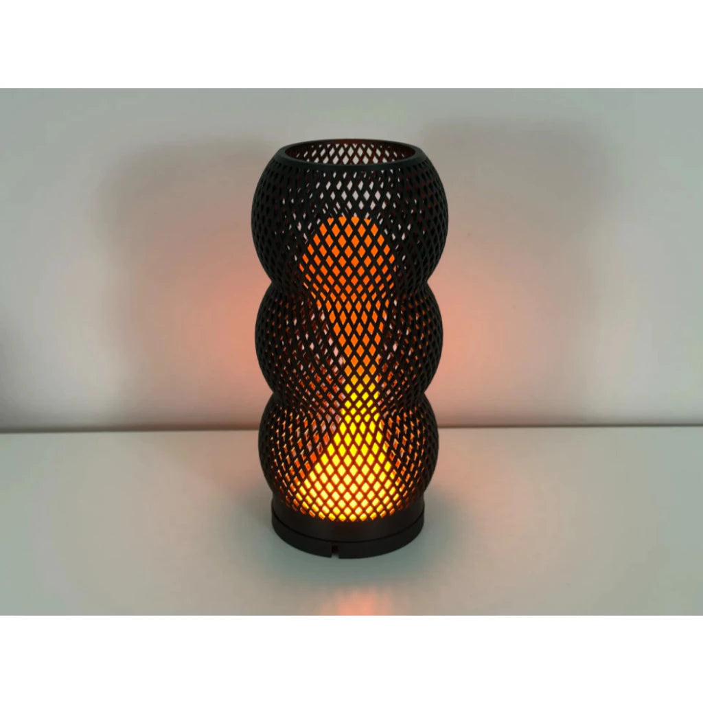 Luminária LED Multicores com Efeito Lava e Impressão 3D Geométrica