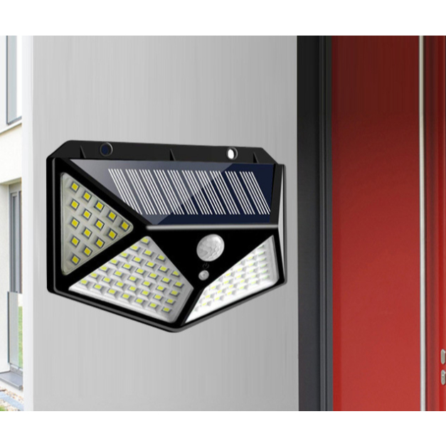 Luminária Solar Externa 100 LEDs com Sensor de Movimento IP65