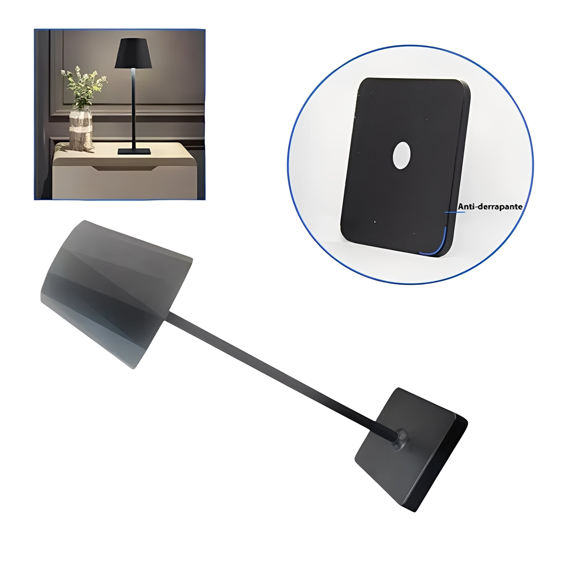 Kit 2 Luminárias LED Touch Geométricas Sem Fio Recarregáveis