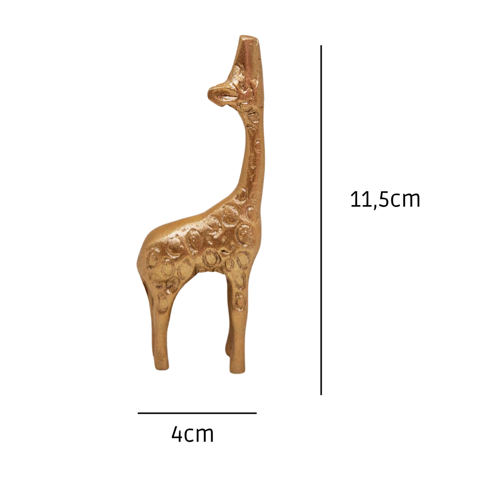 Escultura Decorativa Dupla de Girafa Luxo Enfeite Rack Sala Escritório