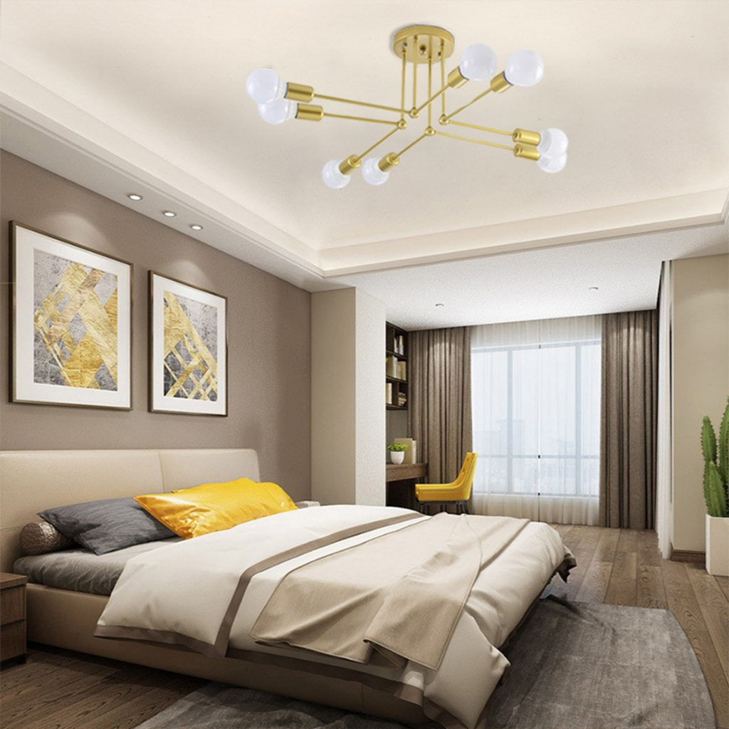 Pendente Lustre Moderno 8 Lampadas De Teto Semi-Embutida para sala salão cozinha quarto e comercio