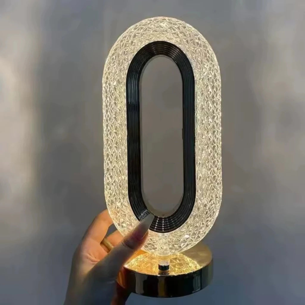 Luminária Touch de Cabeceira em Cristal com 3 Tons de Luz