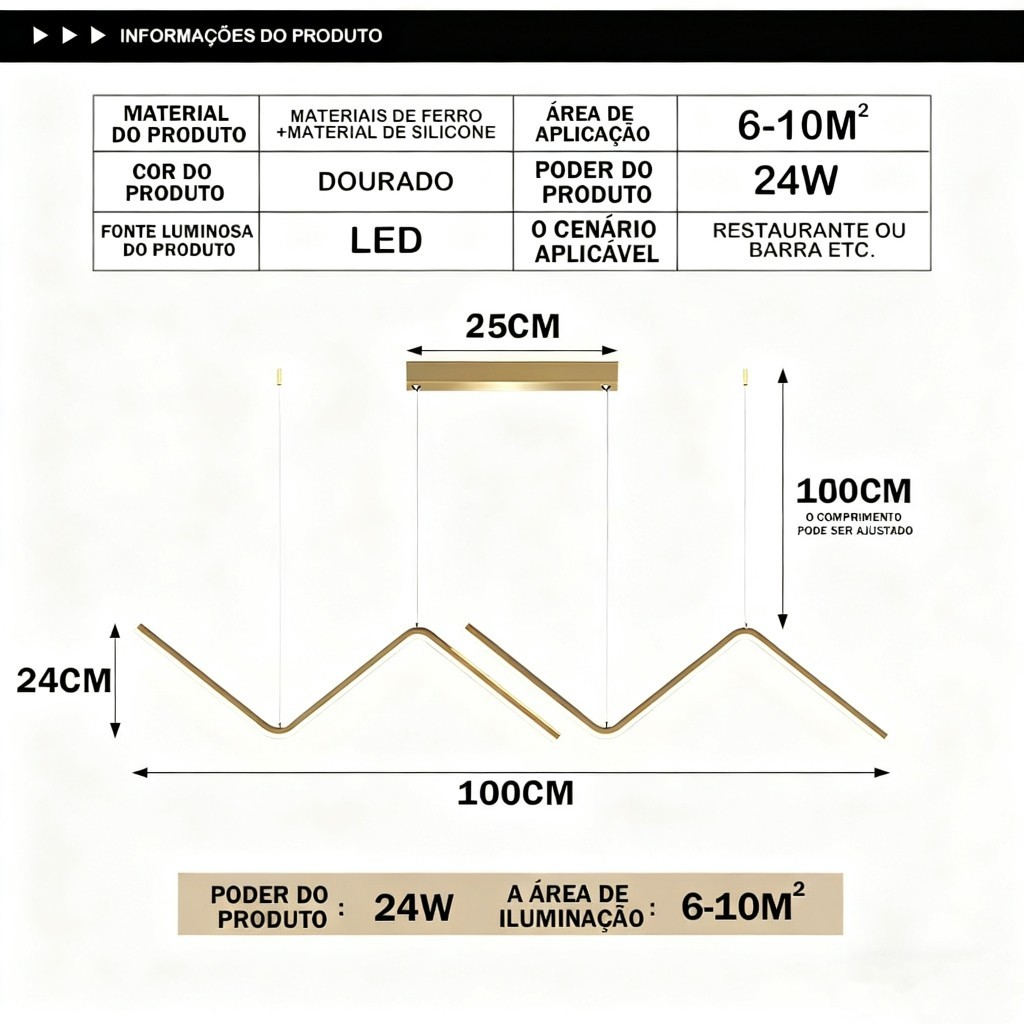 3cors LED Luminária De Teto Ouro Lustre Pendente Raio Sala De jantar Led Geometria NN Mininalista~