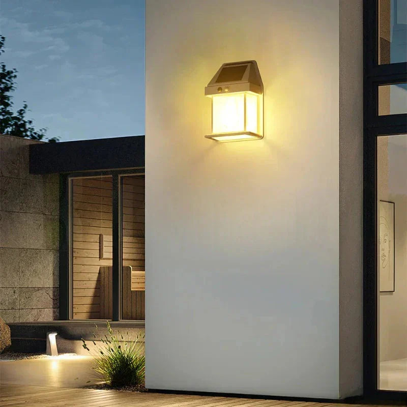 Kit Arandela Solar Externa Vintage com Sensor de Movimento