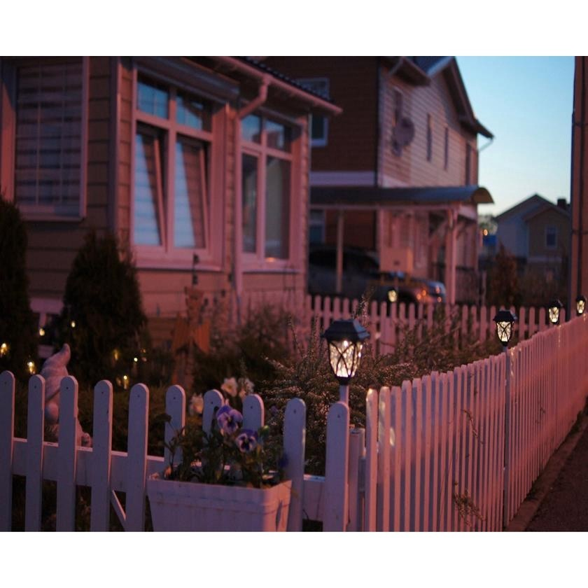 Kit 1-6 Luminarias Solar Casinha Espeto Recarregavel no Sol Decoração Para Area Externa Jardim Patio