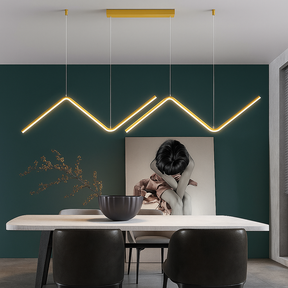 Luminária LED Pendente Geométrica Dourada com 3 Tons de Luz