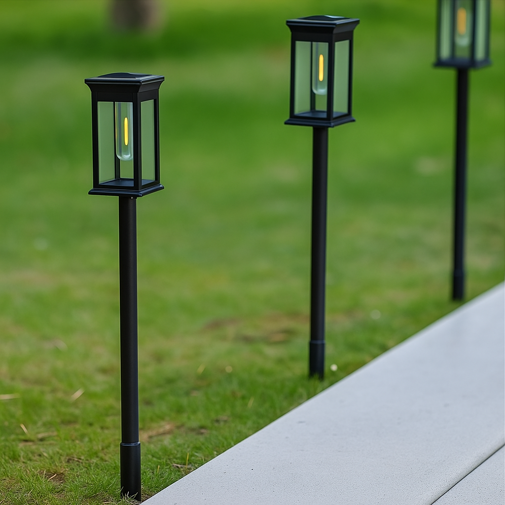 Kit Luminária Solar de Gramado LED Efeito Tungstênio Decorativo