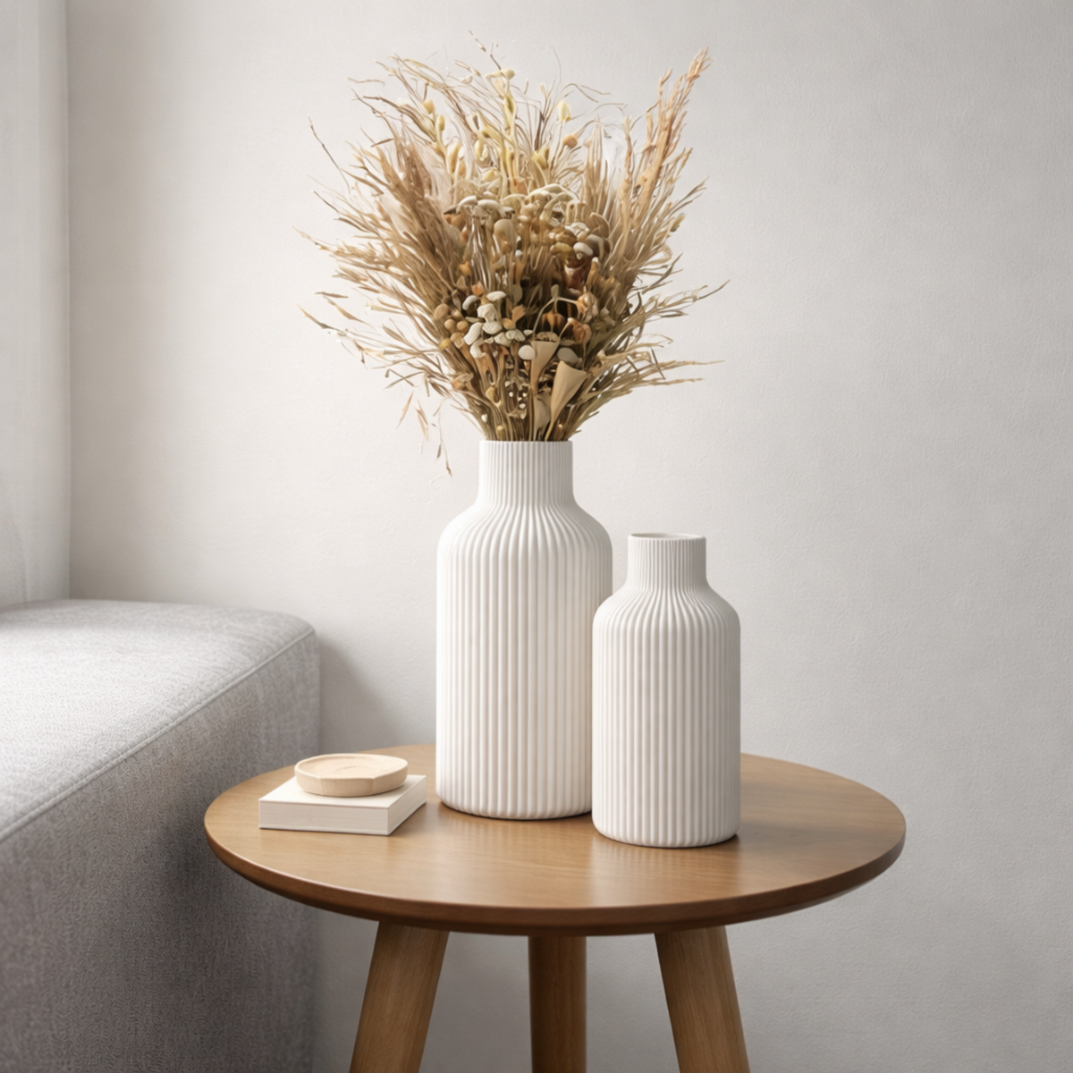 Kit 2 Vasos Decorativos Minimalistas Nórdicos Modernos 3D em PLA