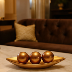 Kit 3 Esferas Decorativas Centro de Mesa em Cerâmica Premium