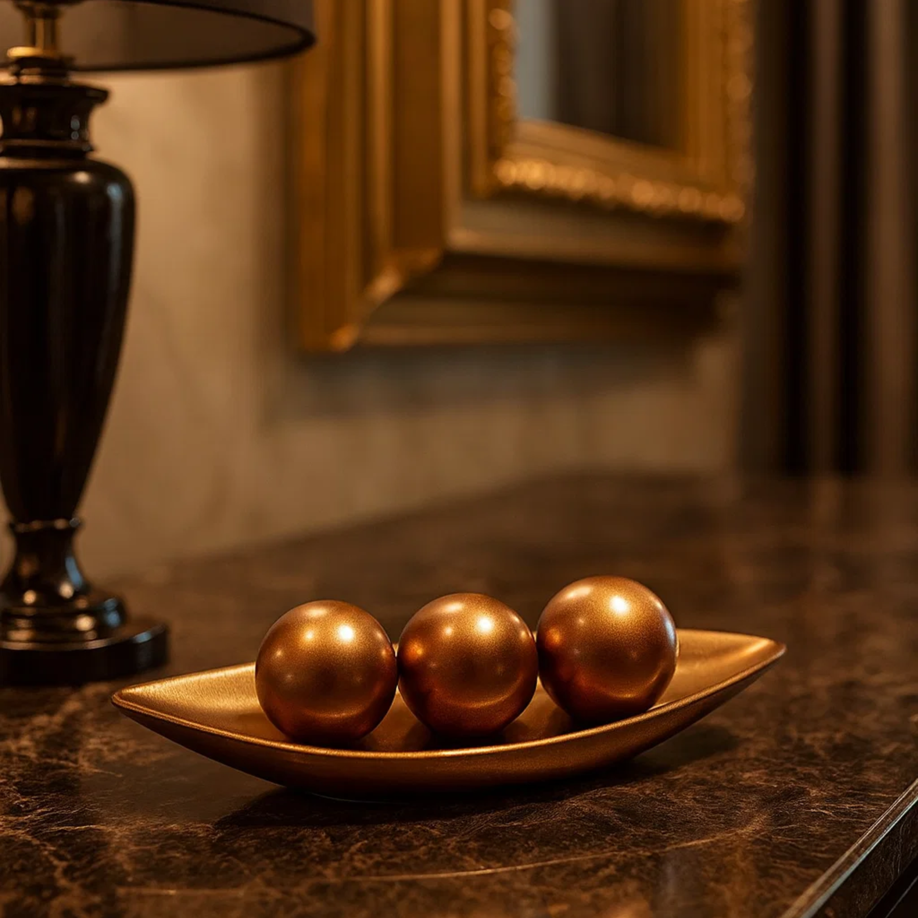 Kit 3 Esferas Decorativas Centro de Mesa em Cerâmica Premium