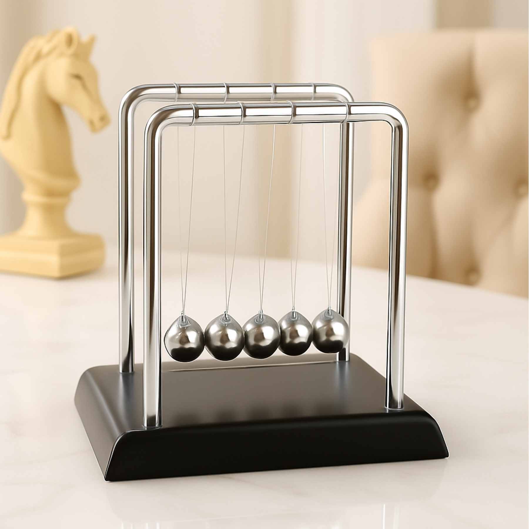 Pêndulo de Newton Decorativo para Mesa e Escritório