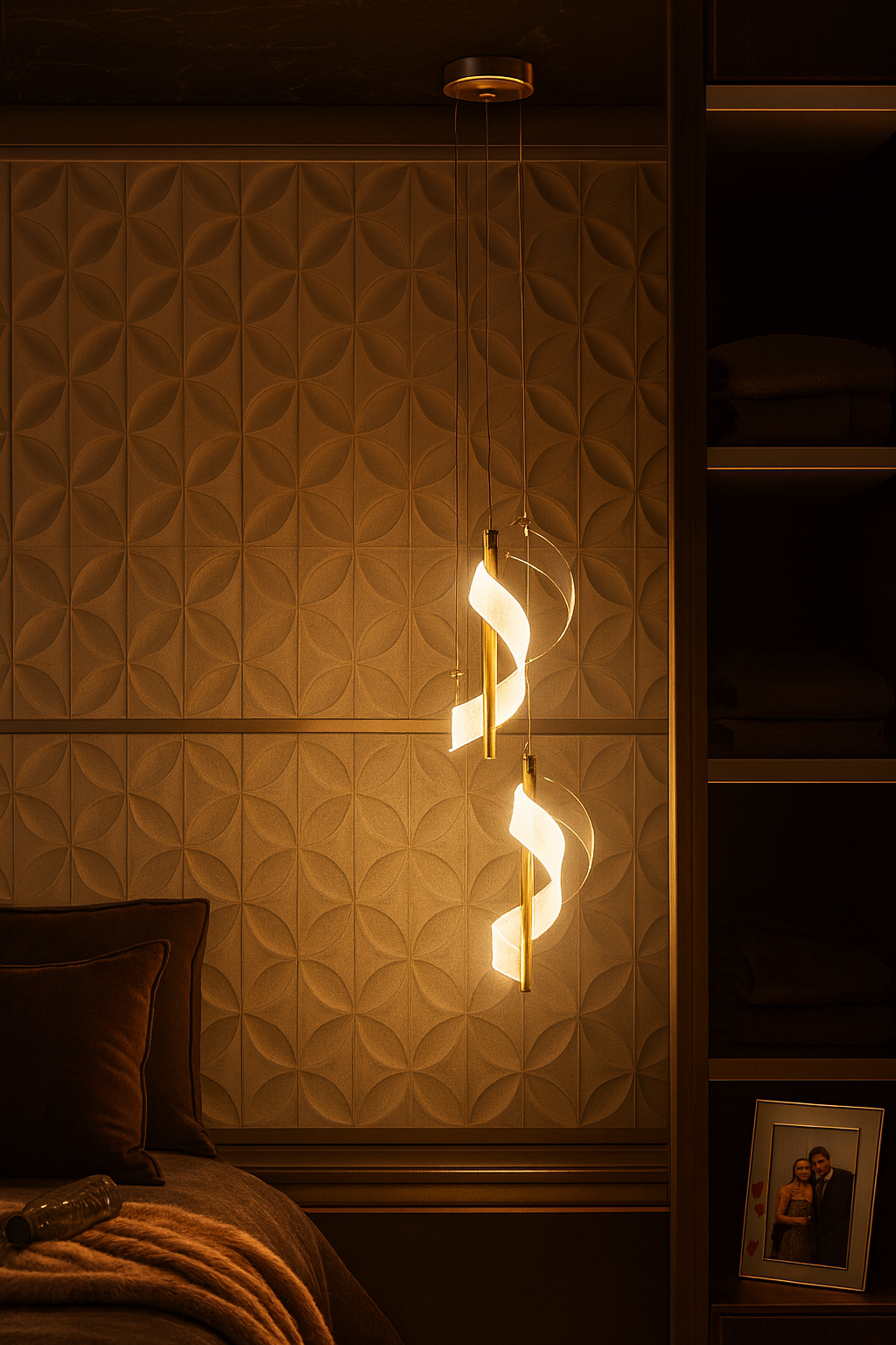 Luminária Pendente LED Minimalista Aspiral Duplo 3 Tons de Luz