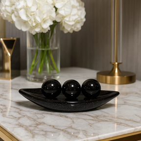 Kit 3 Esferas Decorativas Centro de Mesa em Cerâmica Premium