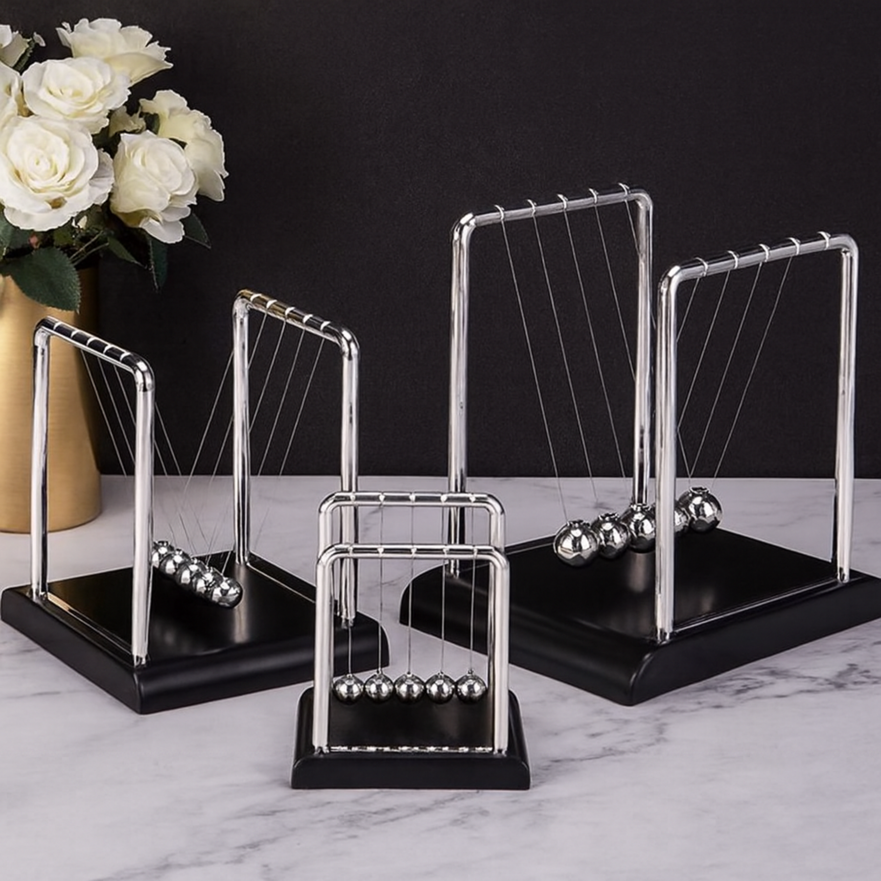 Pêndulo de Newton Decorativo para Mesa e Escritório