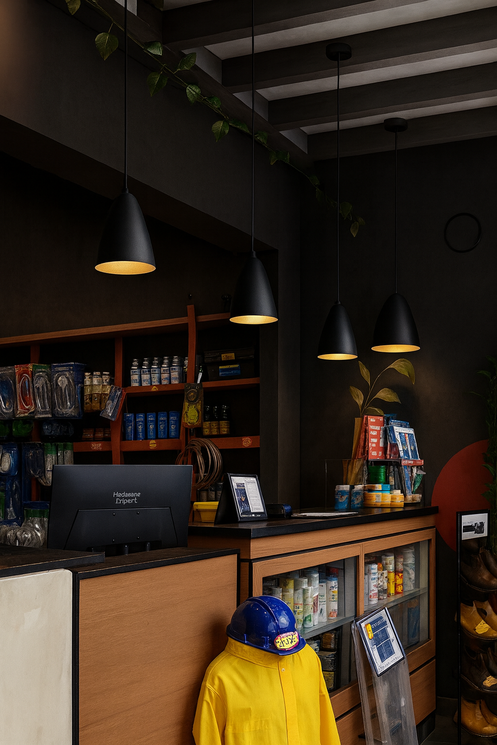 Kit Luminária Pendente Cônica Moderna Ajustável Preto Fosco