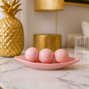 Kit 3 Esferas Decorativas Centro de Mesa em Cerâmica Premium