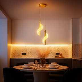 Luminária Pendente LED Minimalista Aspiral Duplo 3 Tons de Luz