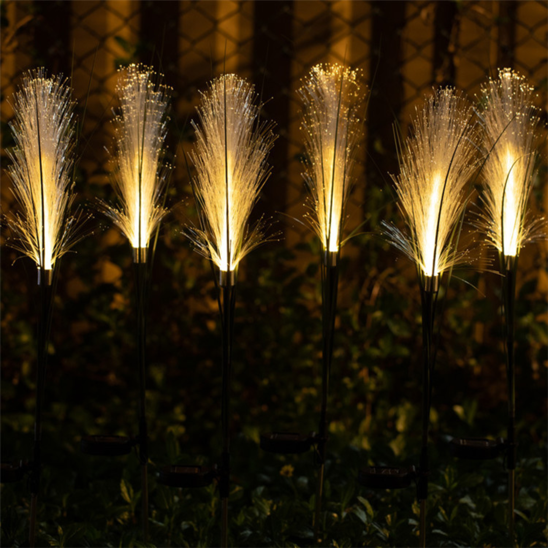 Luminária Solar LED  em Fibra Design Cana de Bambu  para Jardim