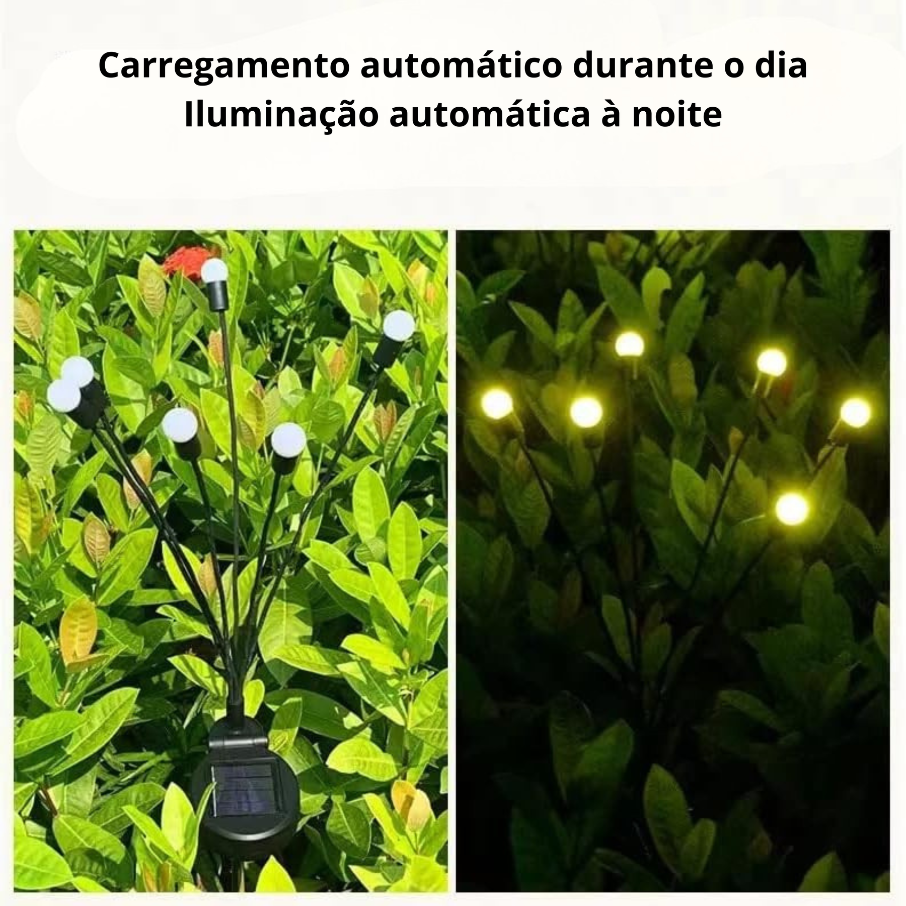 Kit Luminária Solar LED Decorativa Efeito Vagalume Para Jardim