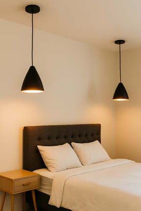 Kit Luminária Pendente Cônica Moderna Ajustável Preto Fosco