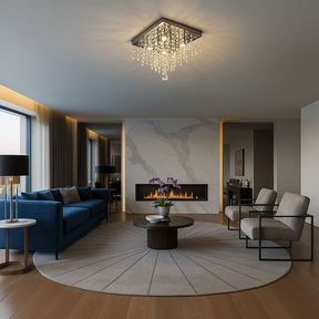 Lustre em Cristal Acrílico com LEDS Efeito Cascata